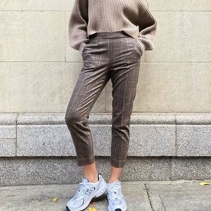 Aritzia Brown Plaid Pants